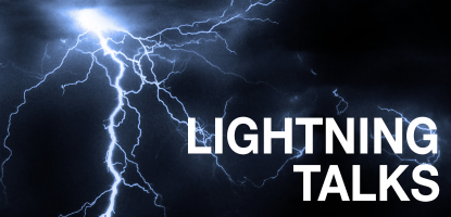 an image of lightning with the text Lightning talks